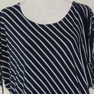 Fenn Wright Mason Blue & White Striped Short-Sleeve Pullover Top Size M (1200)
